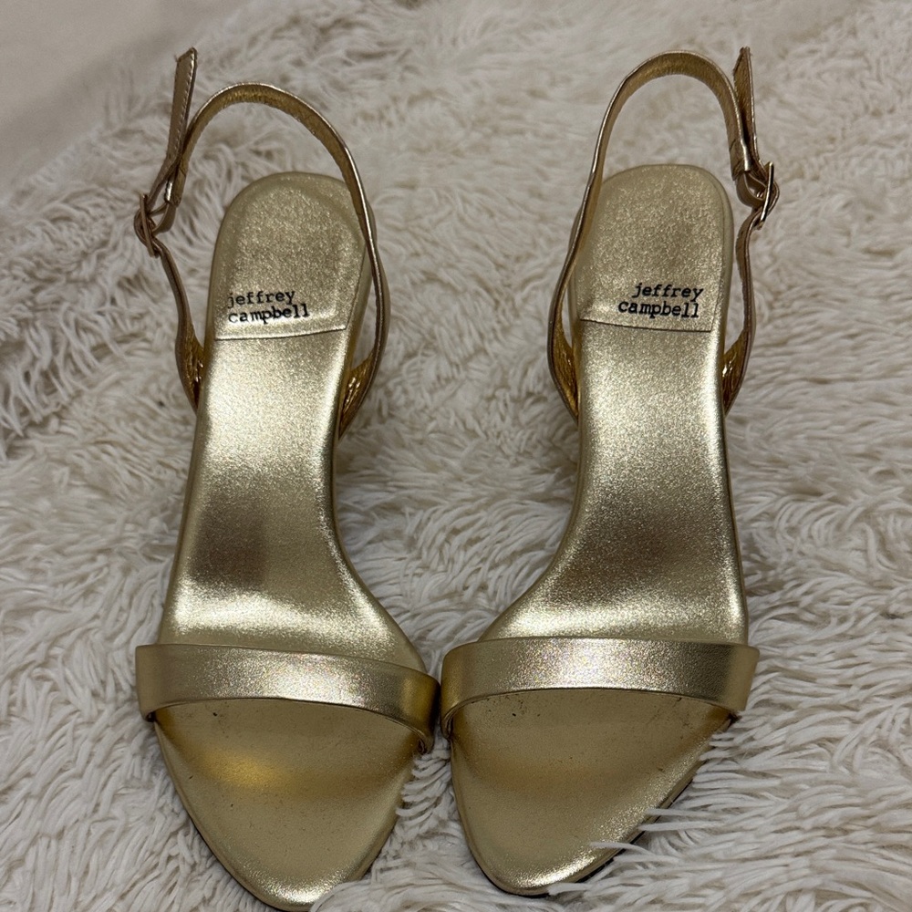 Jeffrey Campbell Metallic Gold Heels